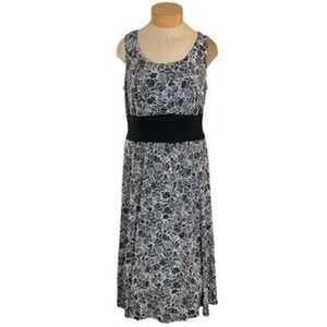 Perceptions Woman Black White Floral Print Sleeveless Maxi Dress Plus Size 16W